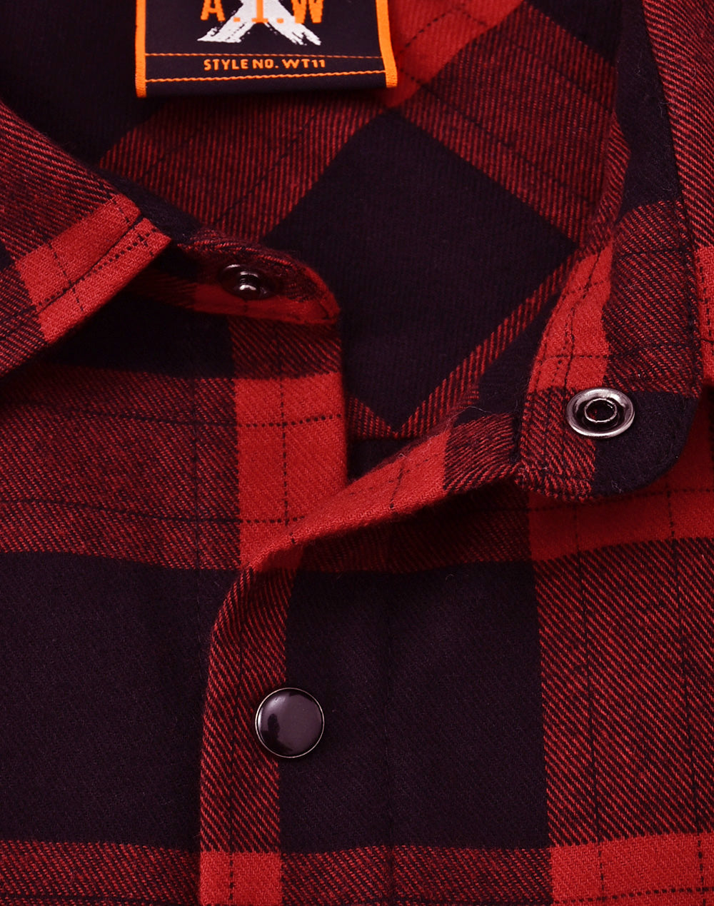 Unisex Classic Flannel Plaid Ls Shirt - Black/Wine - View