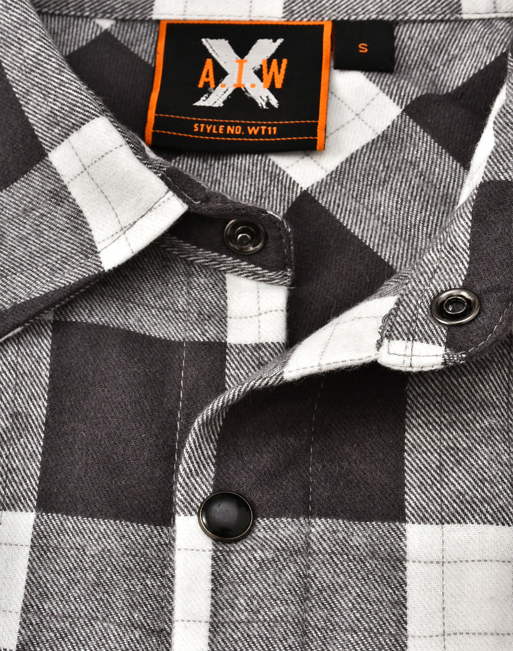 Unisex Classic Flannel Plaid Ls Shirt - Charcoal/White - View