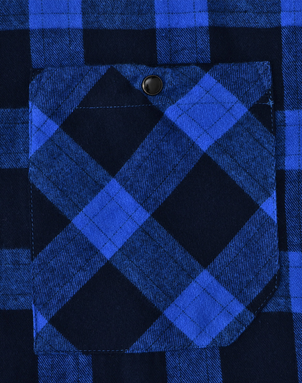 Unisex Classic Flannel Plaid Ls Shirt - Navy/Blue - View