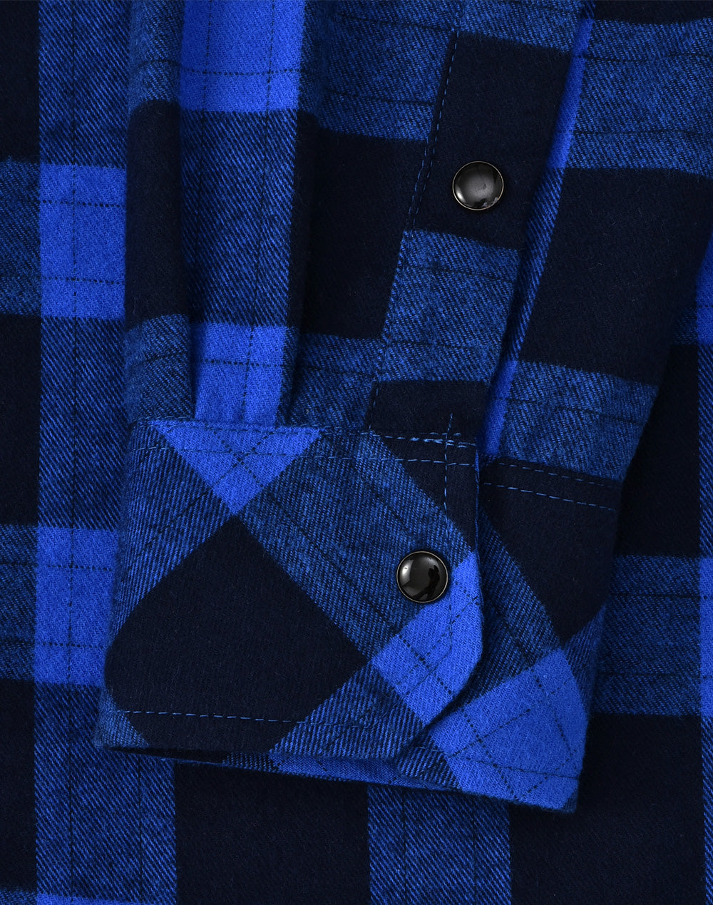 Unisex Classic Flannel Plaid Ls Shirt - Navy/Blue - View