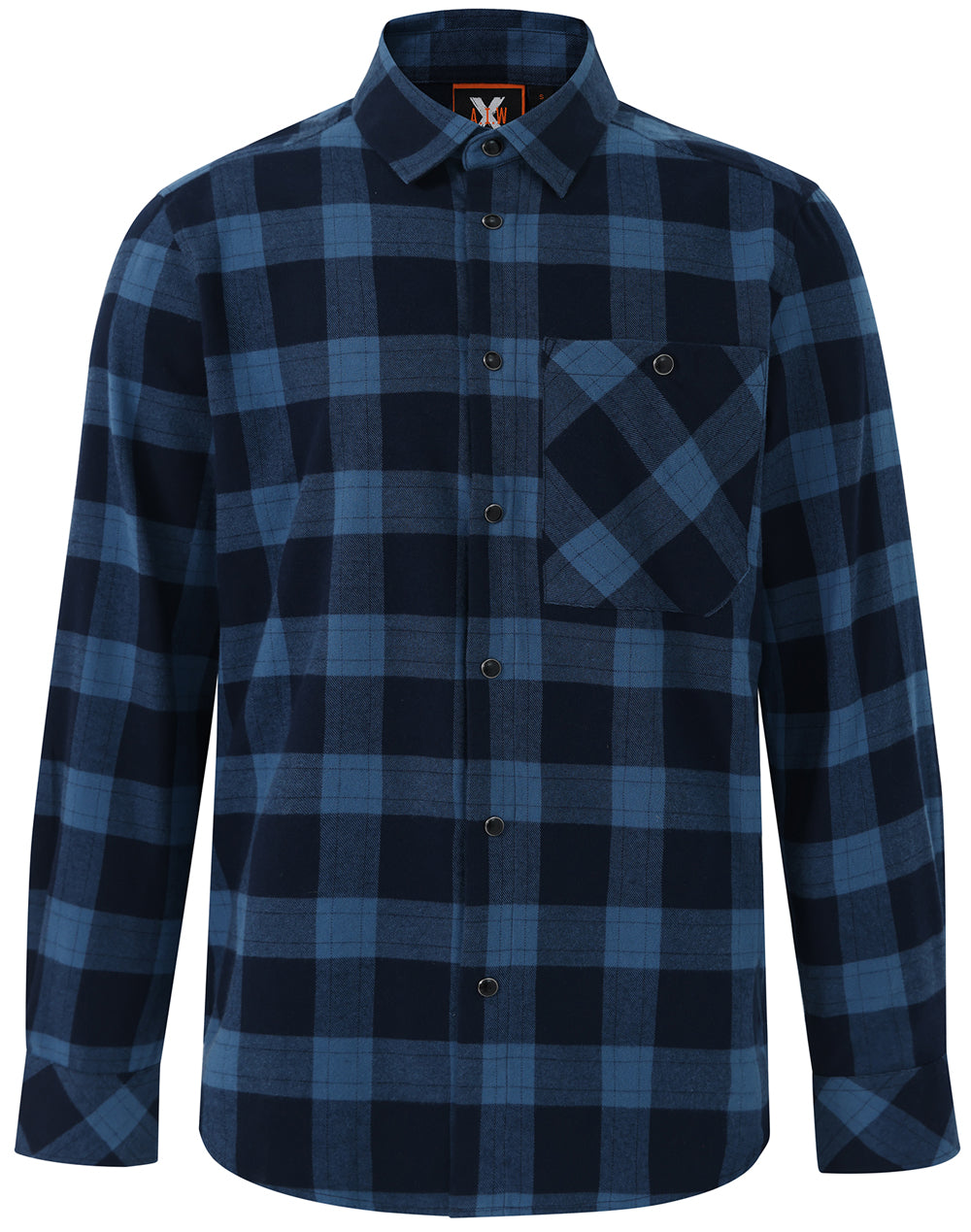 Unisex Classic Flannel Plaid Ls Shirt - Navy/Slate - View