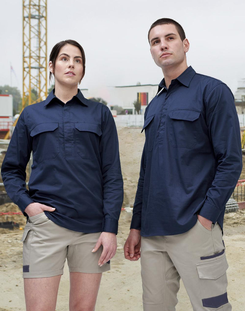 Unisex Cool Breeze Closed Front Ls Work Shirt