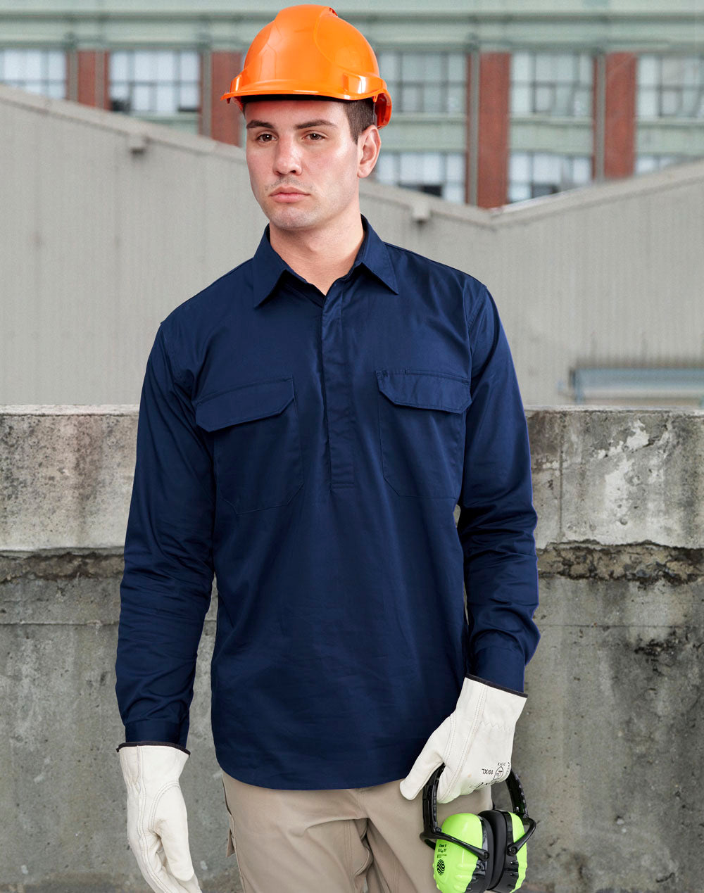 Unisex Cool Breeze Closed Front Ls Work Shirt - view