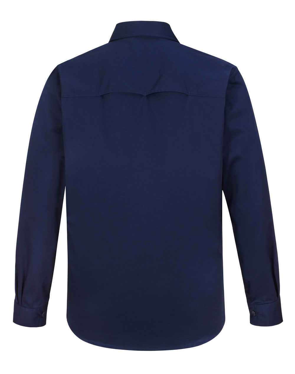 Unisex Cool Breeze Closed Front Ls Work Shirt - Navy - Back