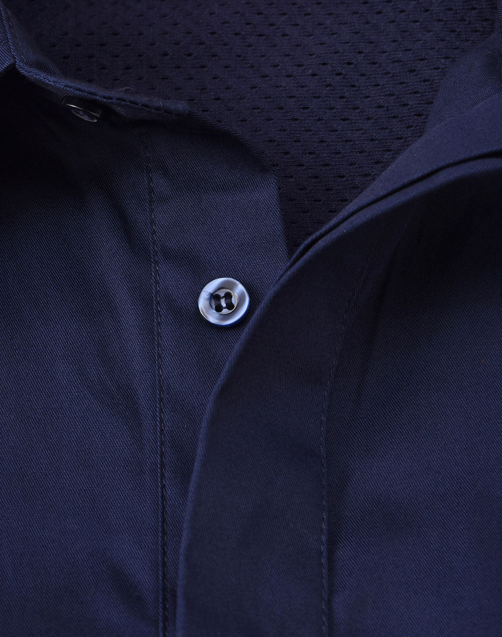 Unisex Cool Breeze Closed Front Ls Work Shirt - Navy - View