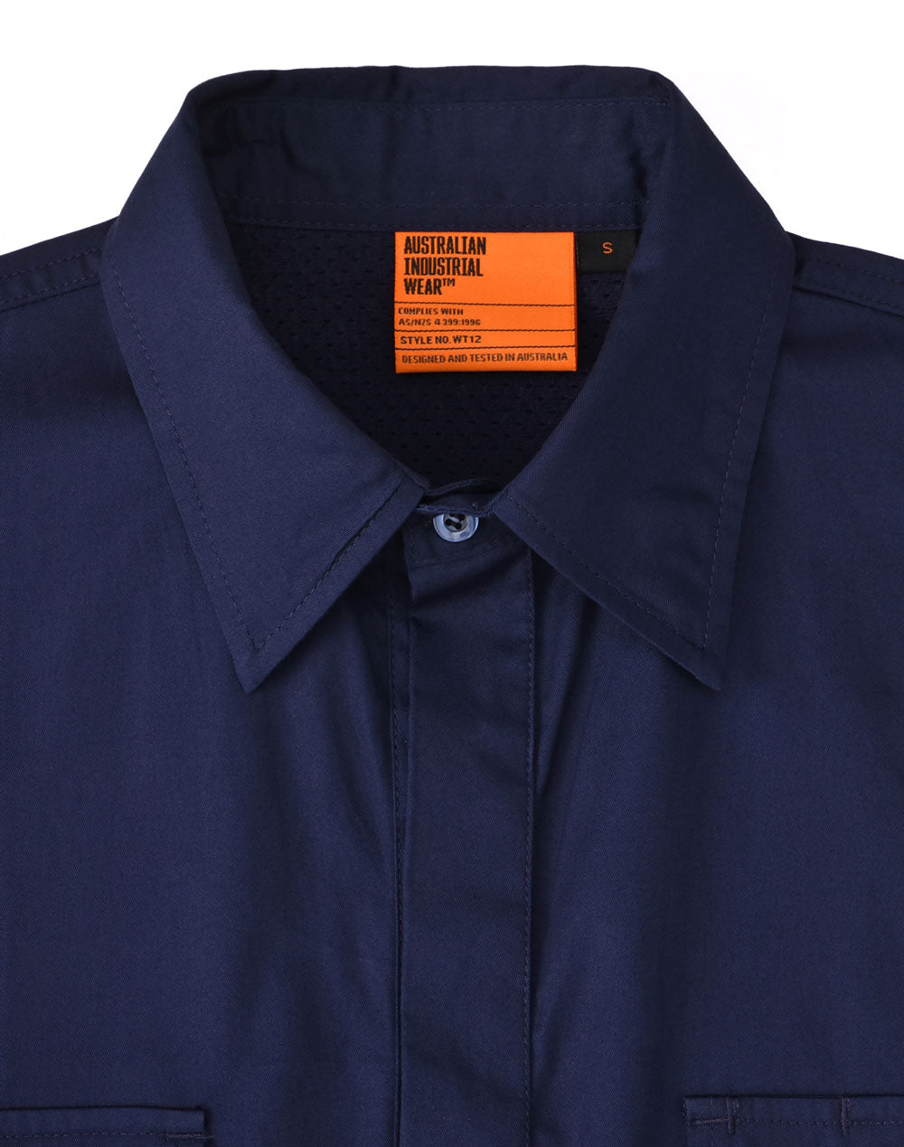 Unisex Cool Breeze Closed Front Ls Work Shirt - Navy - View