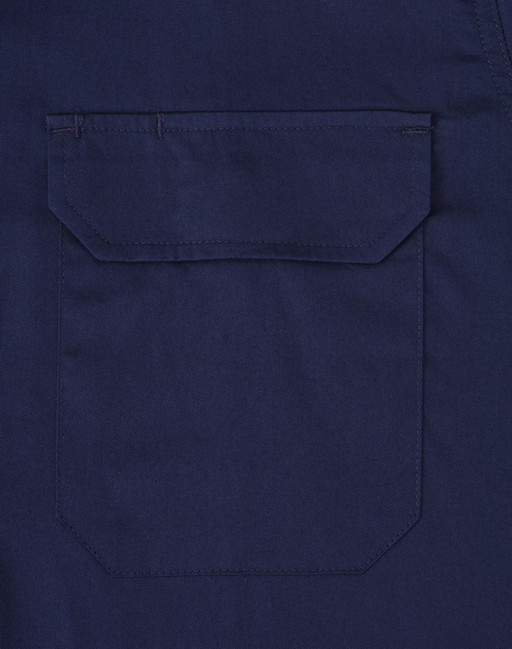 Unisex Cool Breeze Closed Front Ls Work Shirt - Navy - View