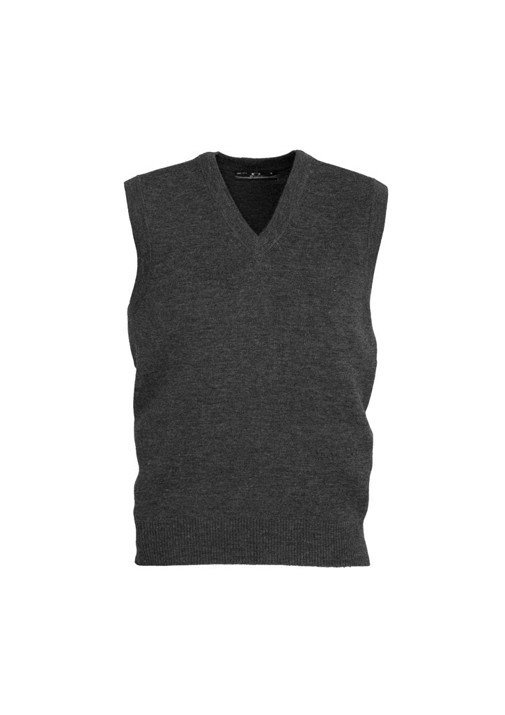 Woolmix Mens Knit Vest - Charcoal - Front
