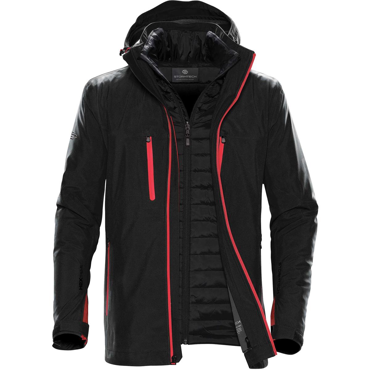 Men's Matrix System Jacket - Black / Bright Red - Front