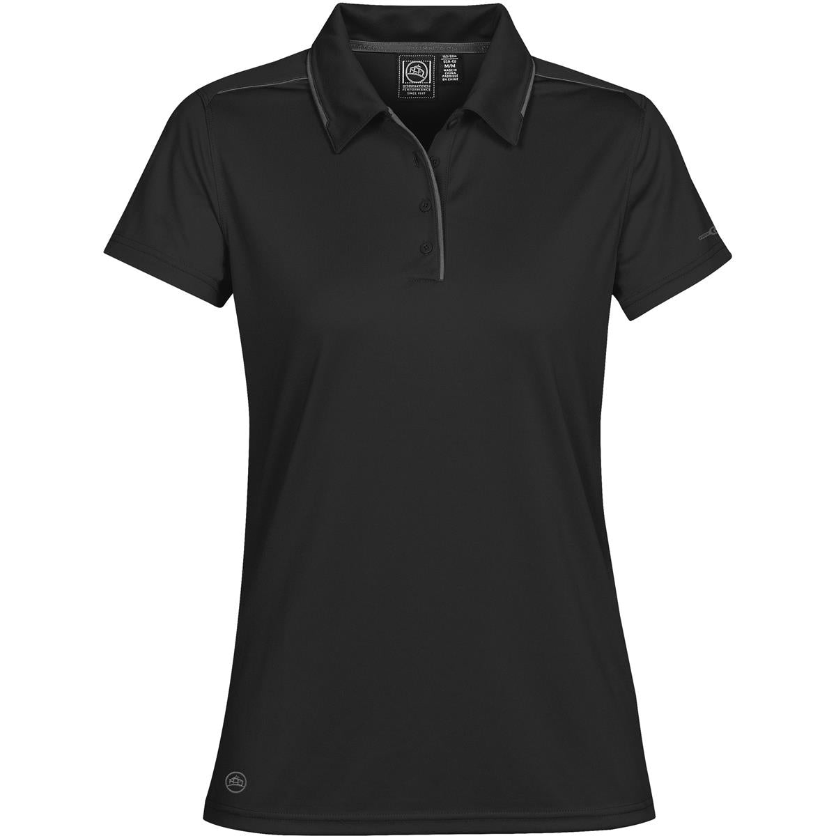 Women's Inertia Sport Polo - Black / Graphite - Front