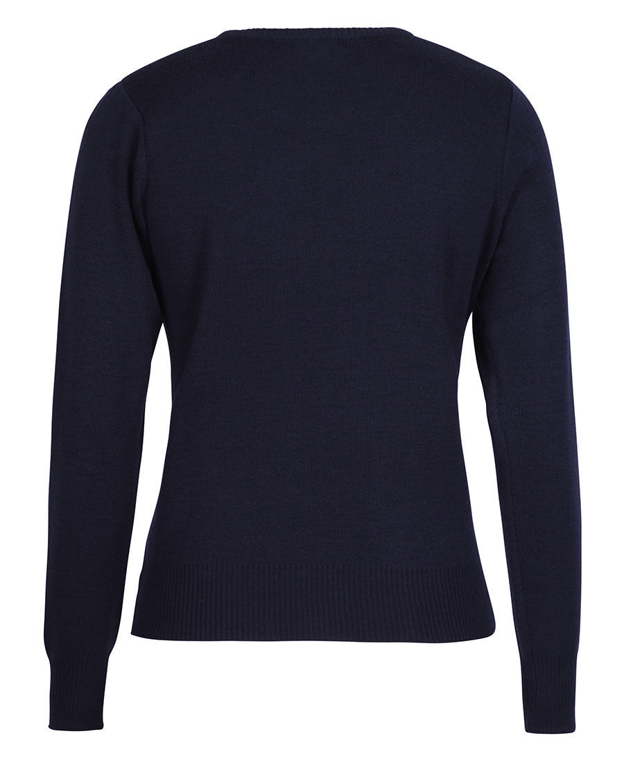 JB's Ladies Corporate Crew Neck Cardigan - Dark Navy - Back