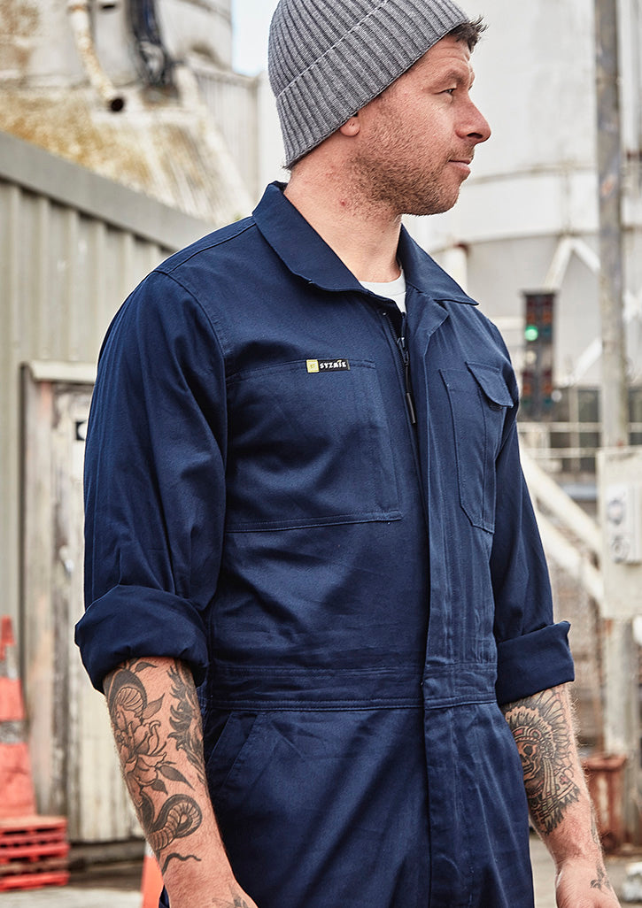 Mens Lightweight Cotton Drill Overall - Navy - Model