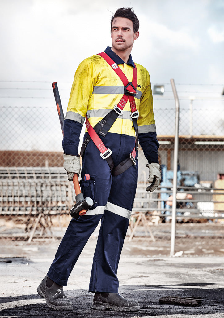 Mens Rugged Cooling Taped Overall - Yellow/Navy - Model