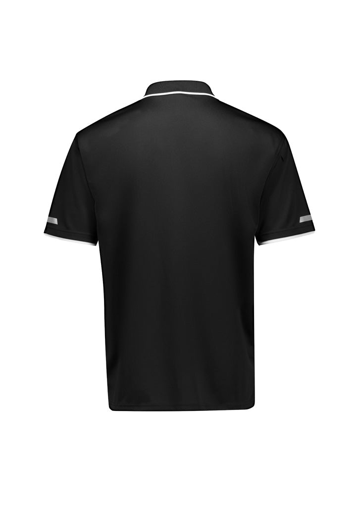 Mens Striker Short Sleeve Polo - Black/White - Back