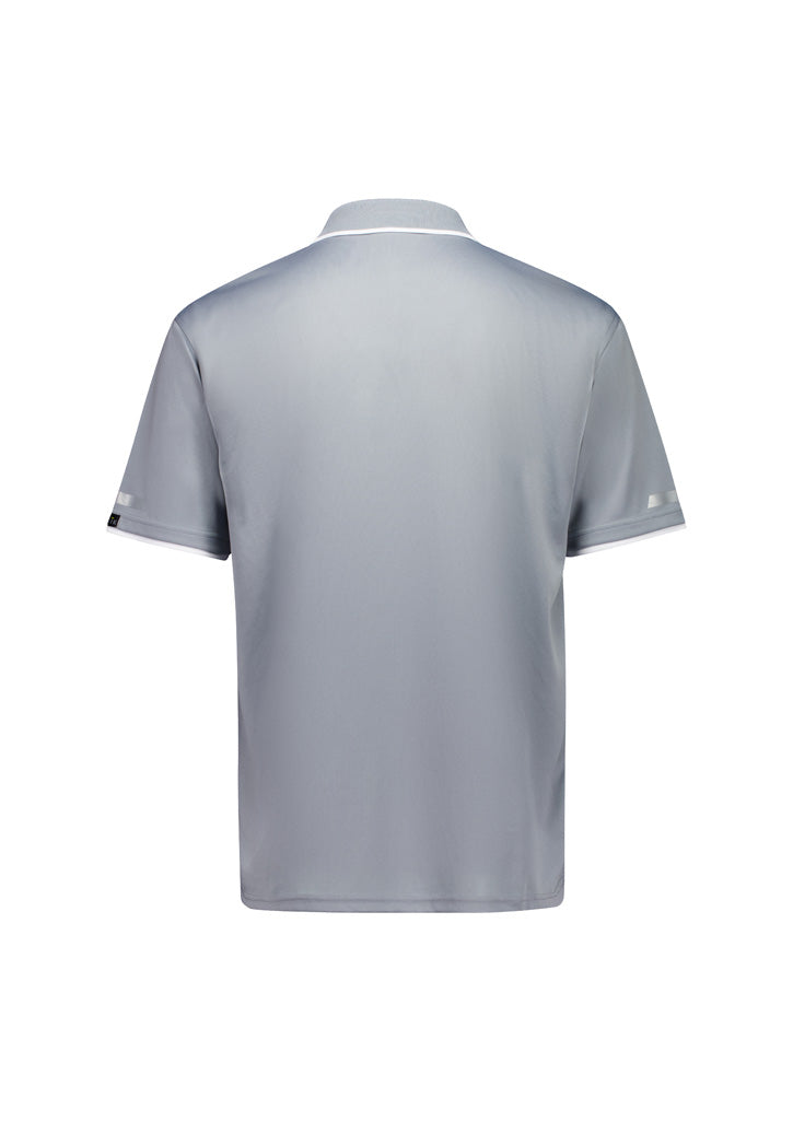 Mens Striker Short Sleeve Polo - Silver/White - Back
