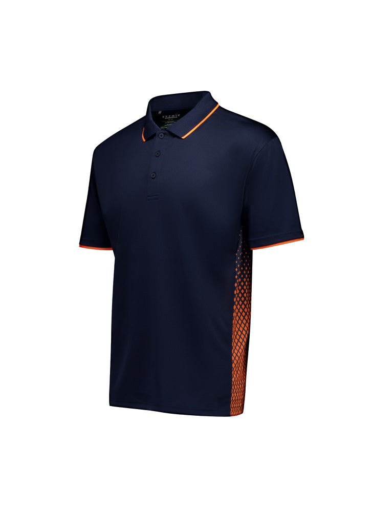 Mens Spark Short Sleeve Polo - Navy/Orange - View