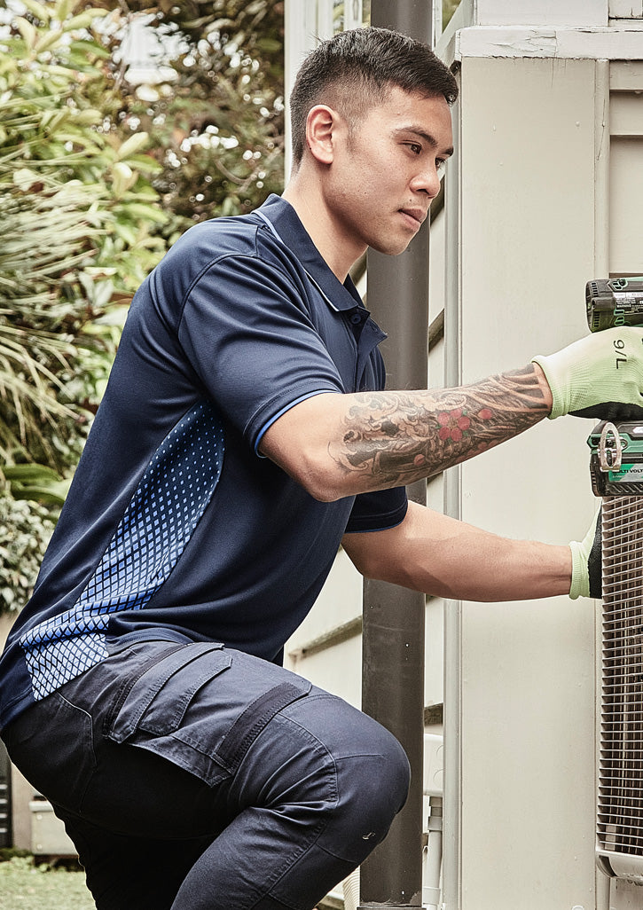 Mens Spark Short Sleeve Polo - Navy/Blue - Model