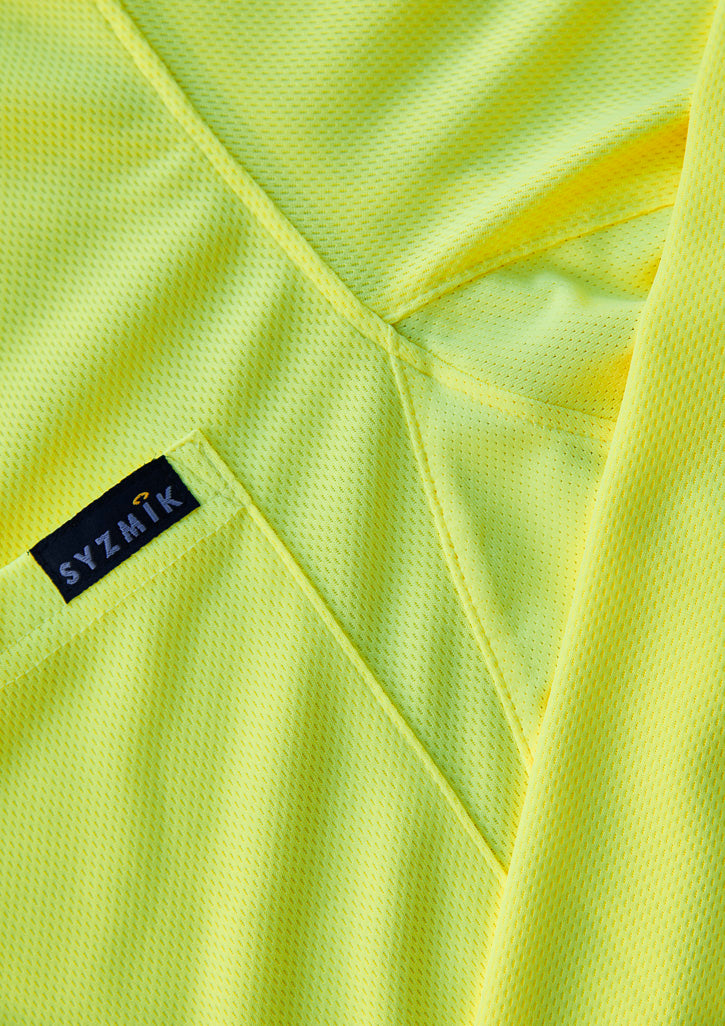 Mens Hi Vis Flux Long Sleeve Polo - Yellow/Navy - Model
