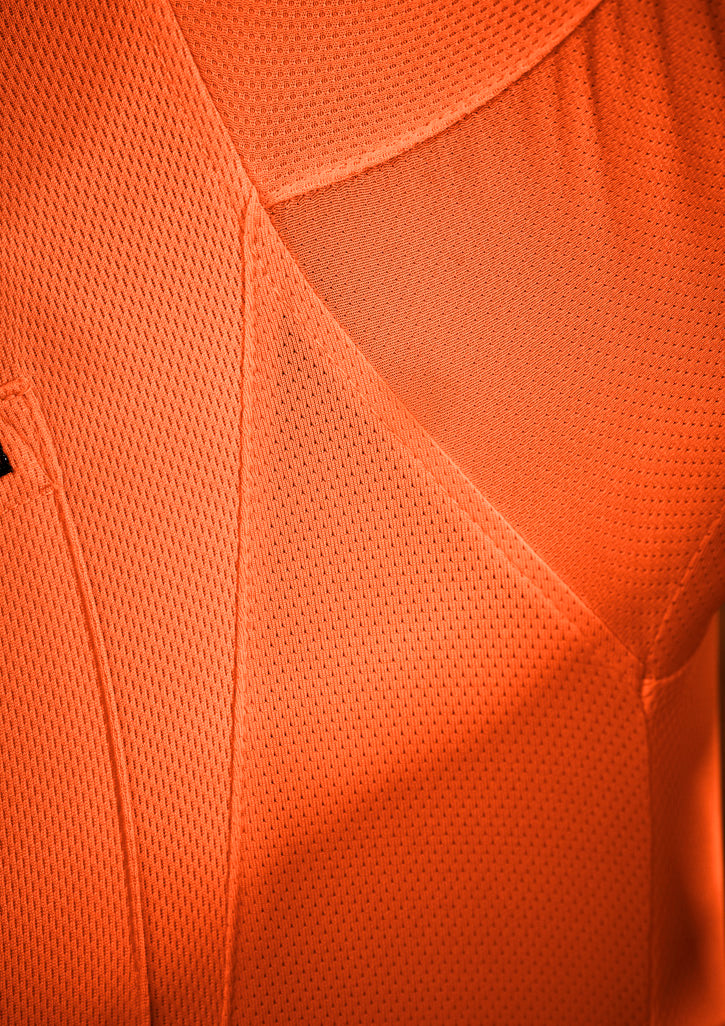 Mens Hi Vis Flux Short Sleeve Polo - Orange/Navy - Model