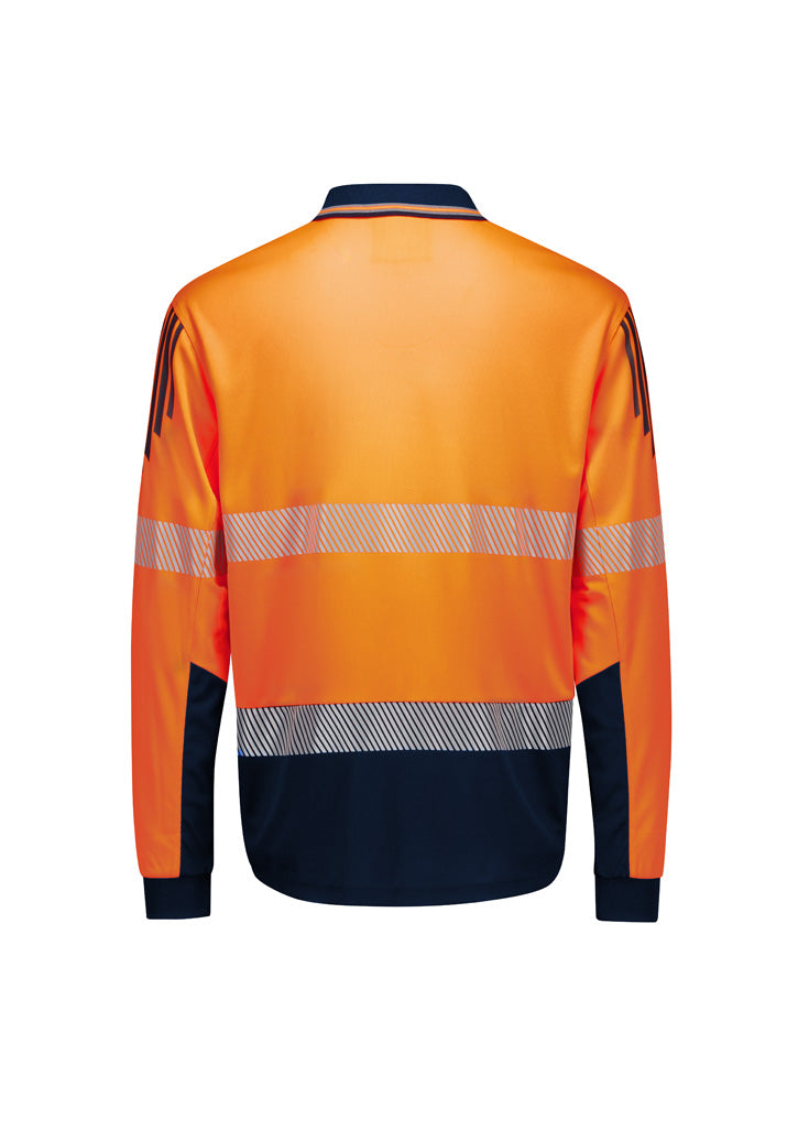 Mens Hi Vis Flux Segmented Tape Long Sleeve Polo 2
