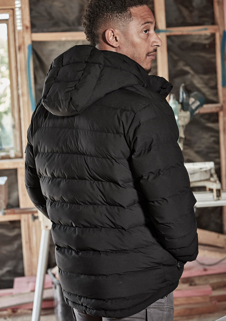 Unisex Streetworx Hooded Puffer Jacket - Black - Model