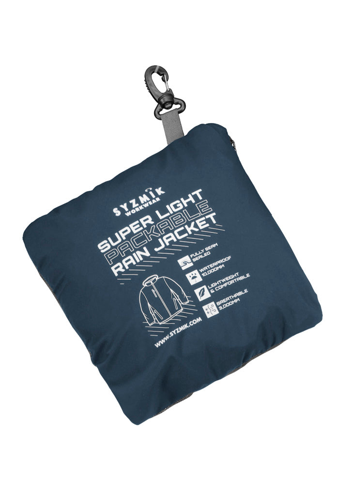 Unisex Super Light Packable Rain Jacket - Navy - View