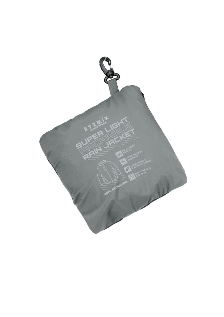 Unisex Super Light Packable Rain Jacket - Silver - View