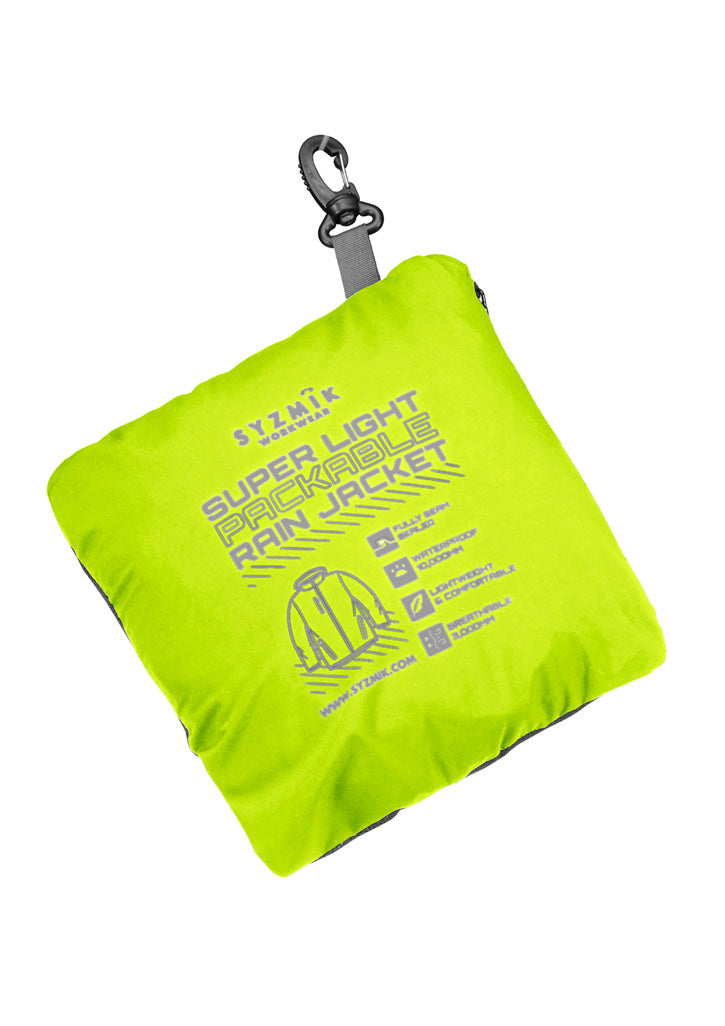 Unisex Super Light Packable Rain Jacket - Yellow - View