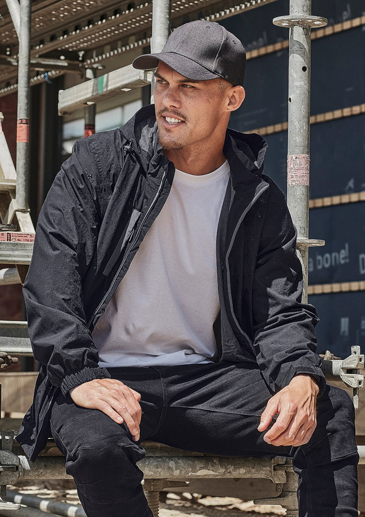 Unisex Super Light Packable Rain Jacket - Black - Model