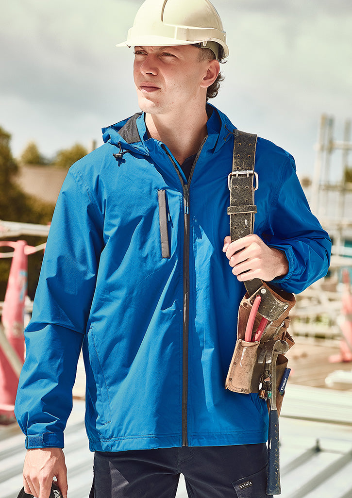 Unisex Super Light Packable Rain Jacket - Cobalt - Model