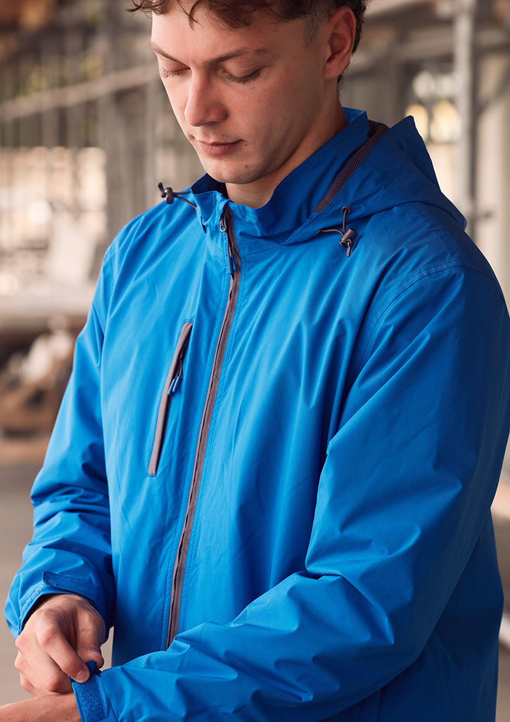 Unisex Super Light Packable Rain Jacket - Cobalt - Model