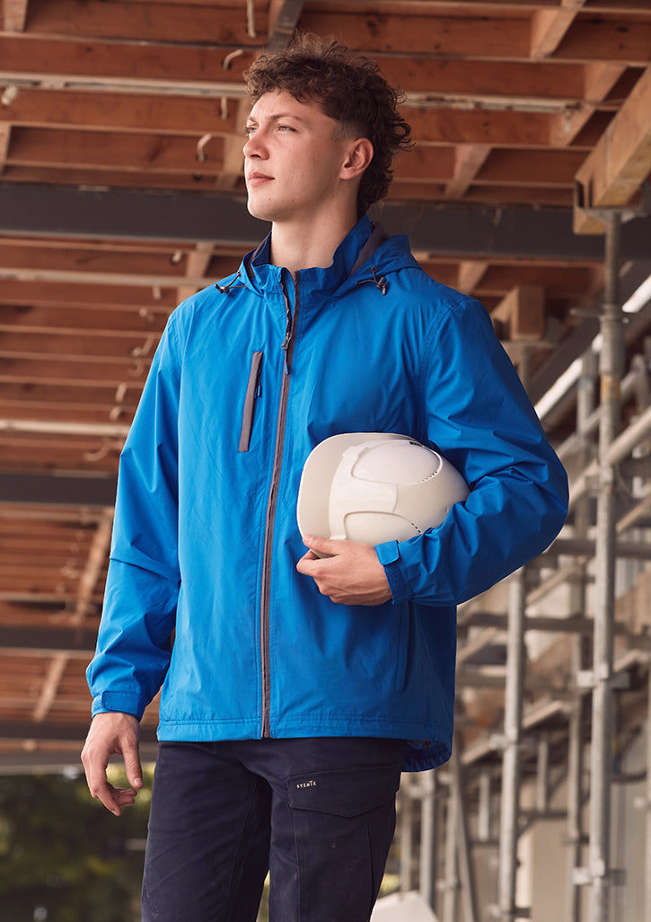 Unisex Super Light Packable Rain Jacket - Cobalt - Model