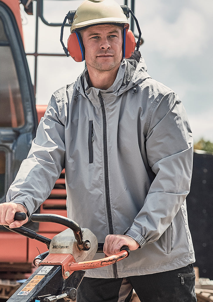 Unisex Super Light Packable Rain Jacket - Silver - Model
