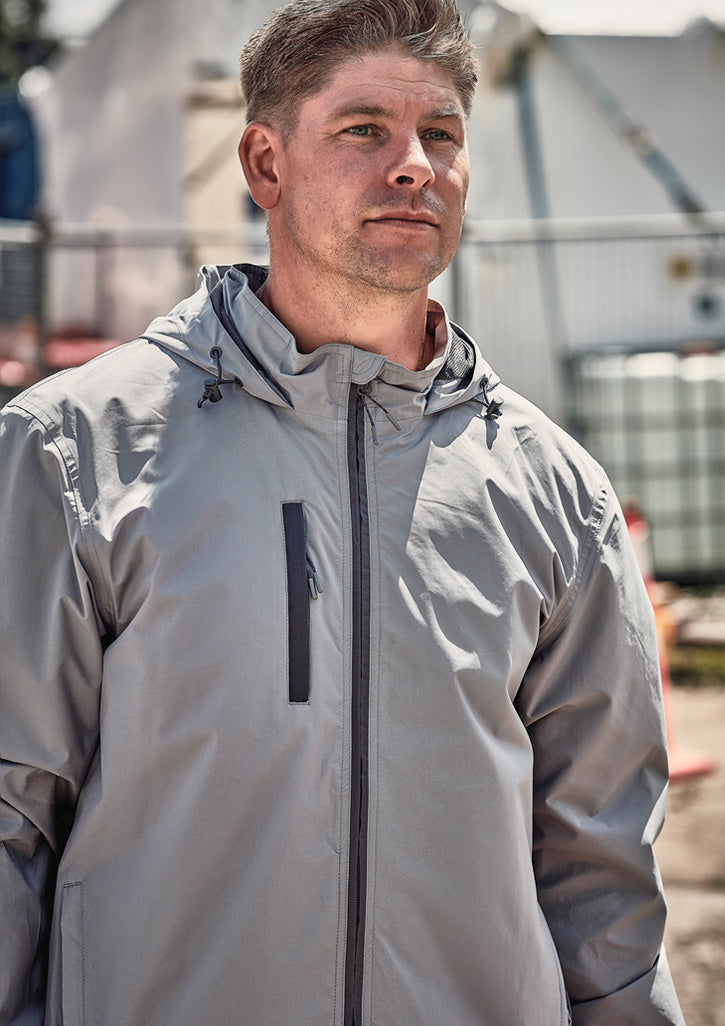 Unisex Super Light Packable Rain Jacket - Silver - Model