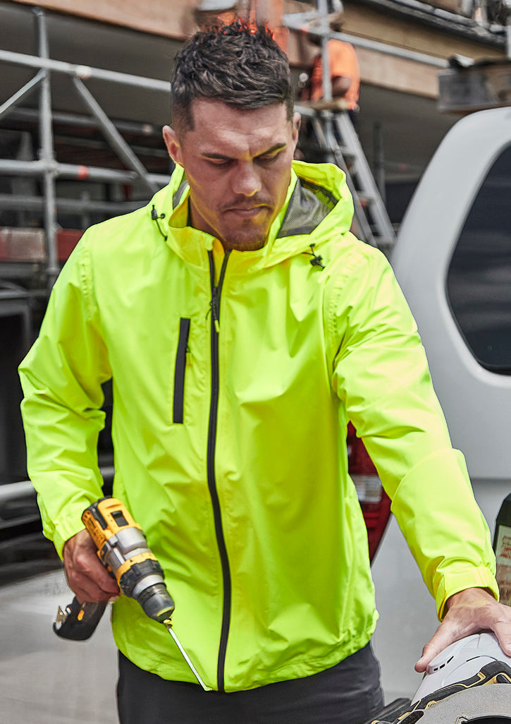 Unisex Super Light Packable Rain Jacket - Yellow - Model