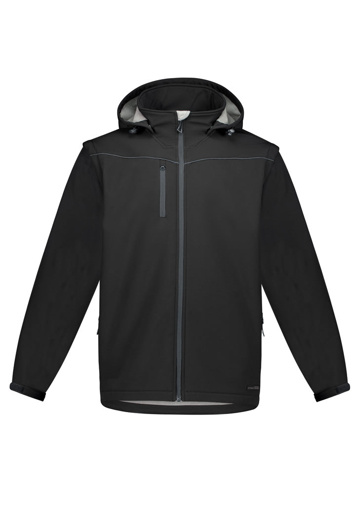 Unisex Streetworx 2 In 1 Stretch Softshell Jacket - Black - Front