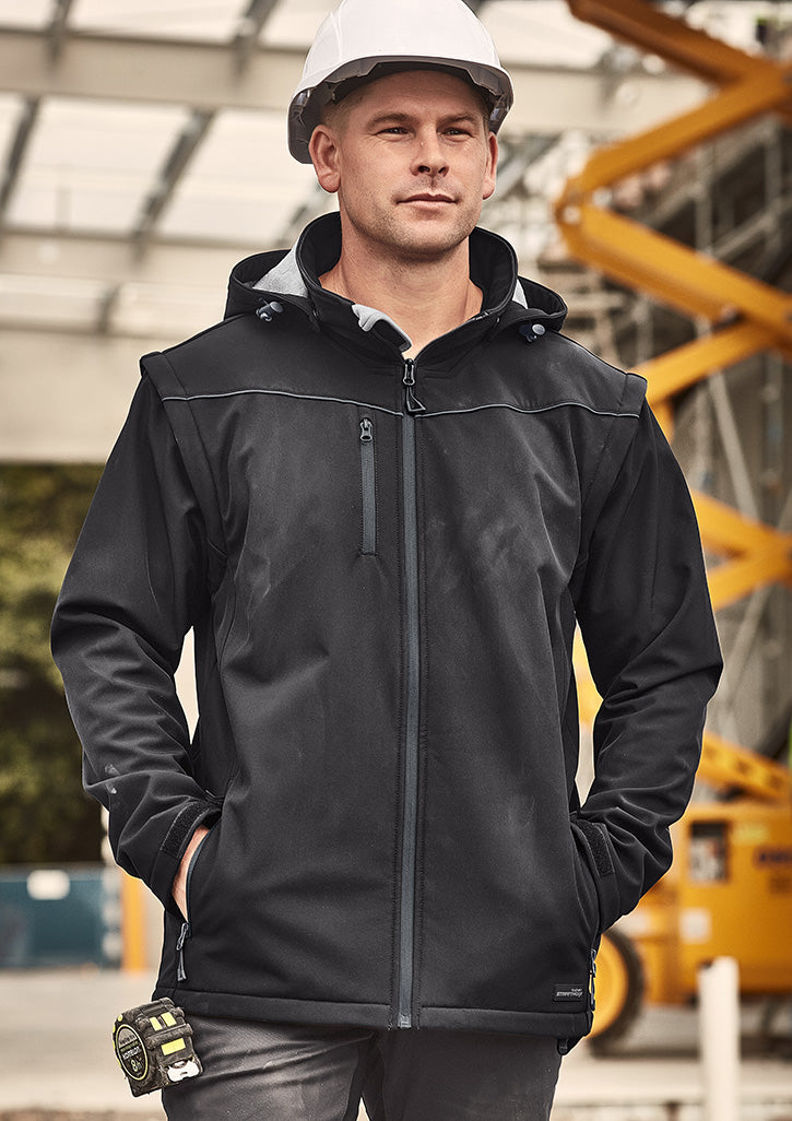Unisex Streetworx 2 In 1 Stretch Softshell Jacket - Black - Model
