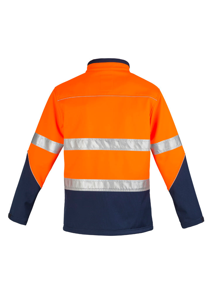 Unisex Hi Vis Softshell Jacket - Orange/Navy - Back