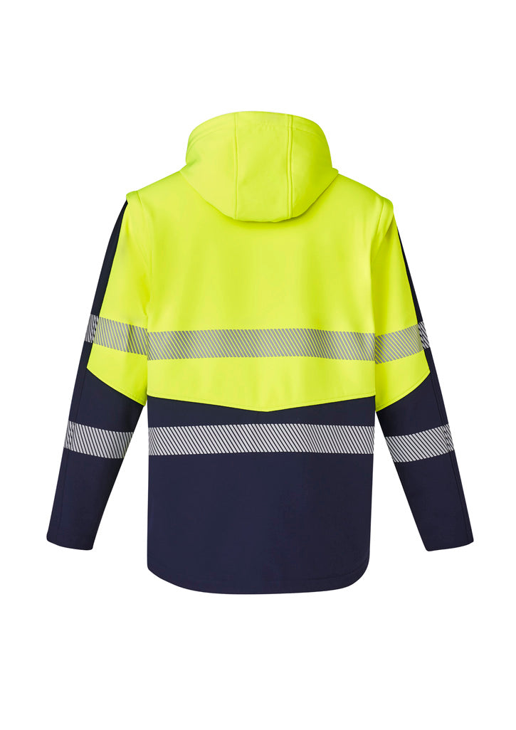 Unisex Streetworx 2 In 1 Stretch Softshell Jacket - Yellow/Navy - Back
