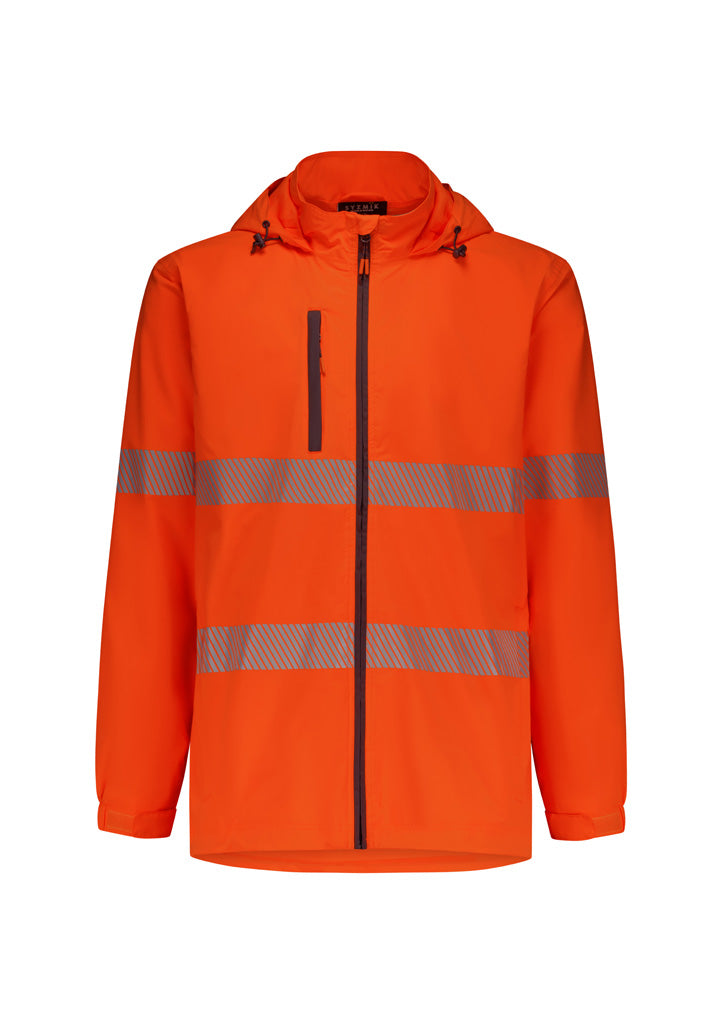 Unisex Super Light Segmented Tape Packable Rain Jacket - Orange