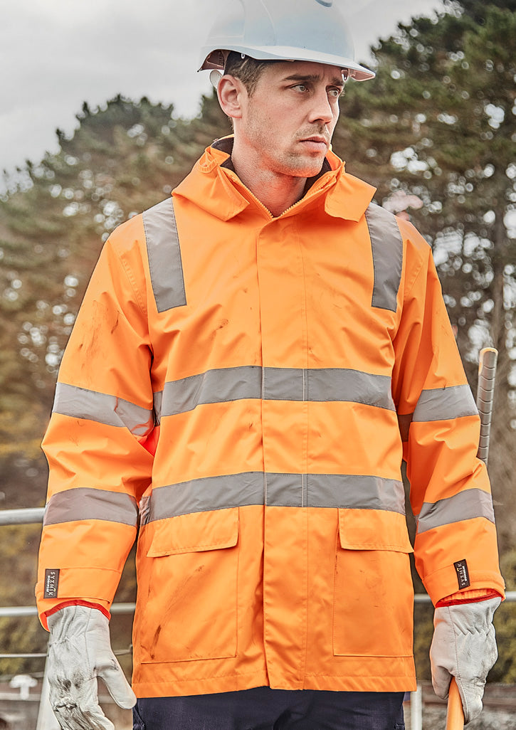 Unisex Hi Vis VIC Rail 4 In 1 Waterproof Jacket - VIC Rail Orange - Model