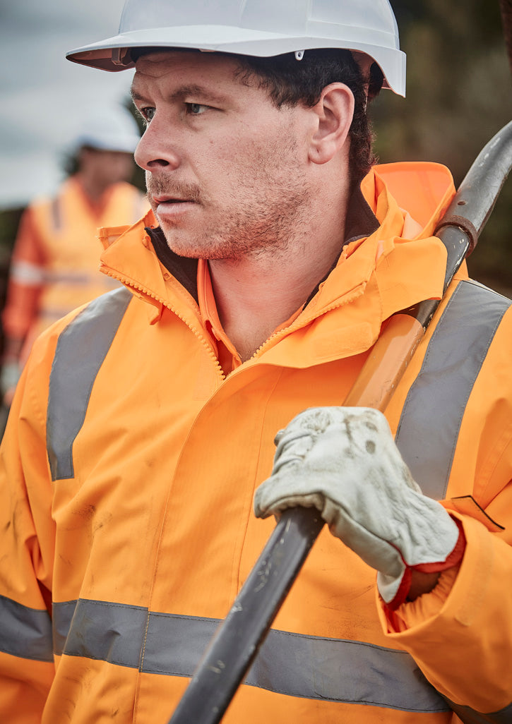 Unisex Hi Vis VIC Rail 4 In 1 Waterproof Jacket - VIC Rail Orange - Model
