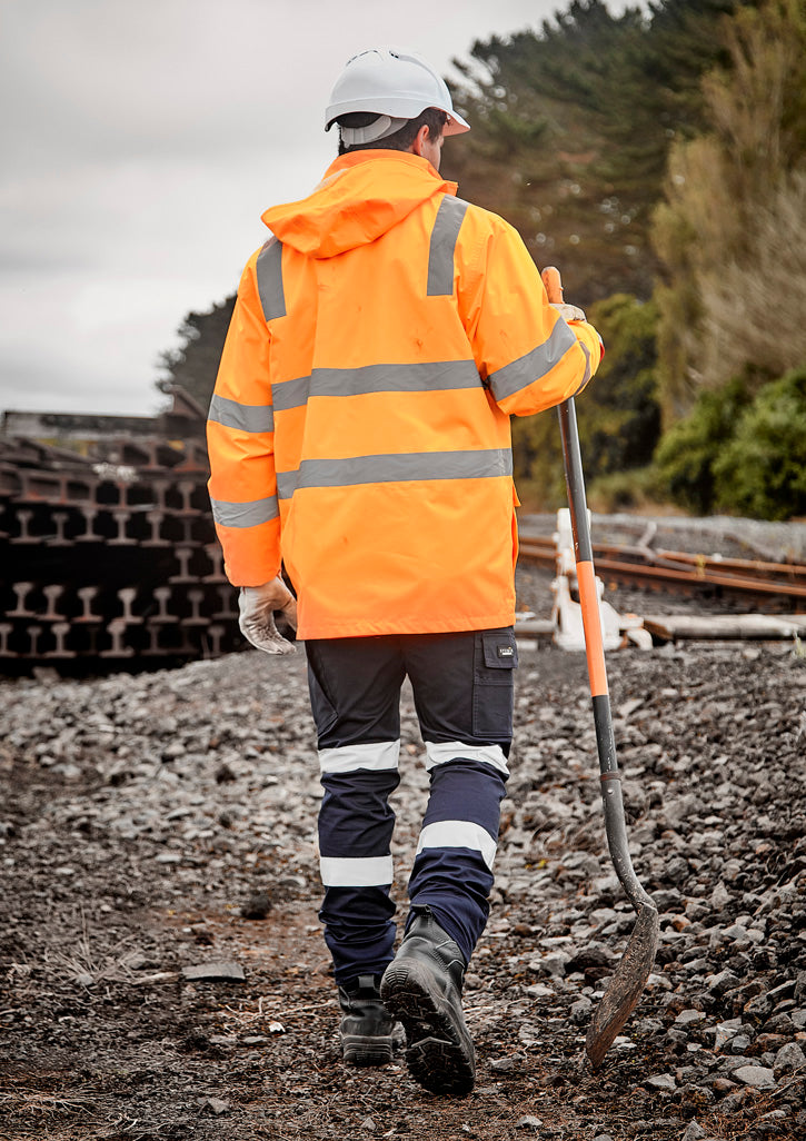 Unisex Hi Vis VIC Rail 4 In 1 Waterproof Jacket - VIC Rail Orange - Model