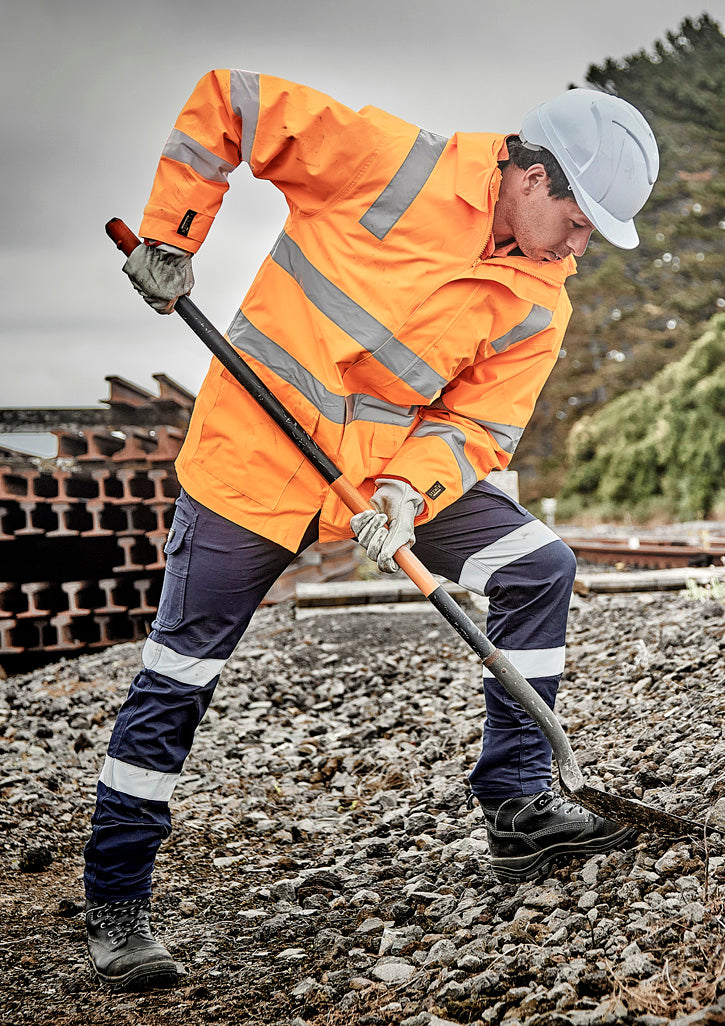 Unisex Hi Vis VIC Rail 4 In 1 Waterproof Jacket - VIC Rail Orange - Model
