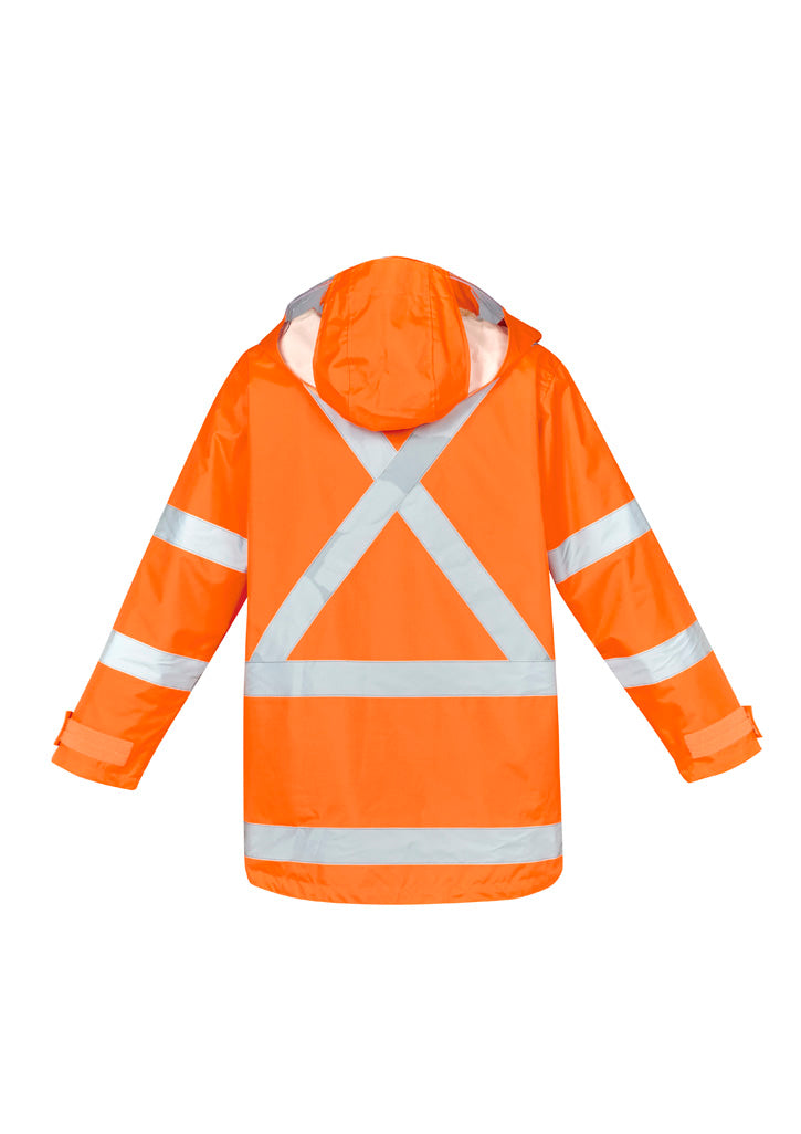 Mens Hi Vis X Back 4 In 1 Waterproof Jacket - Orange/Navy - View