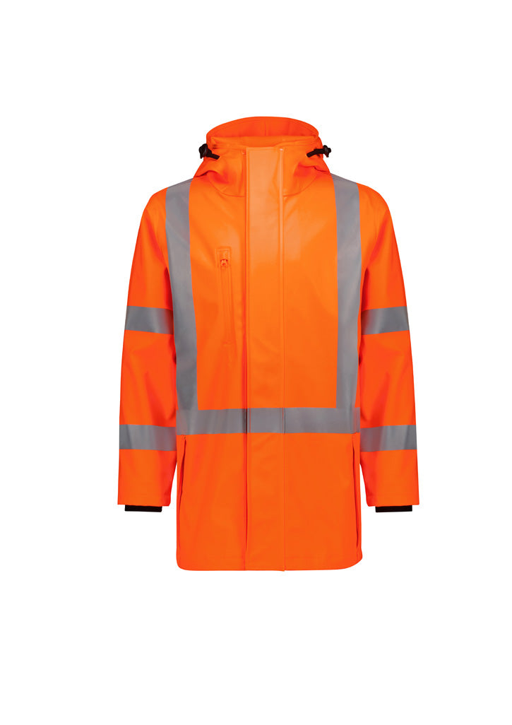 Mens Hi Vis X Back Heavy Duty Waterproof Jacket - Orange - Front