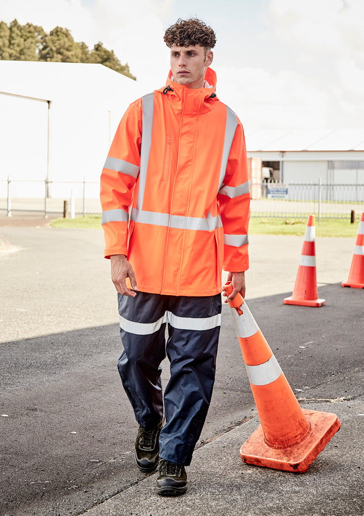 Mens Hi Vis X Back Heavy Duty Waterproof Jacket - Orange - Model