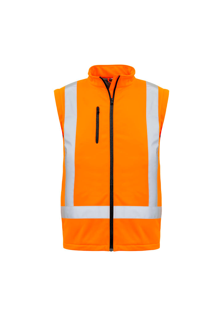 Unisex Hi Vis X Back 2 In 1 Softshell Jacket - Orange - View