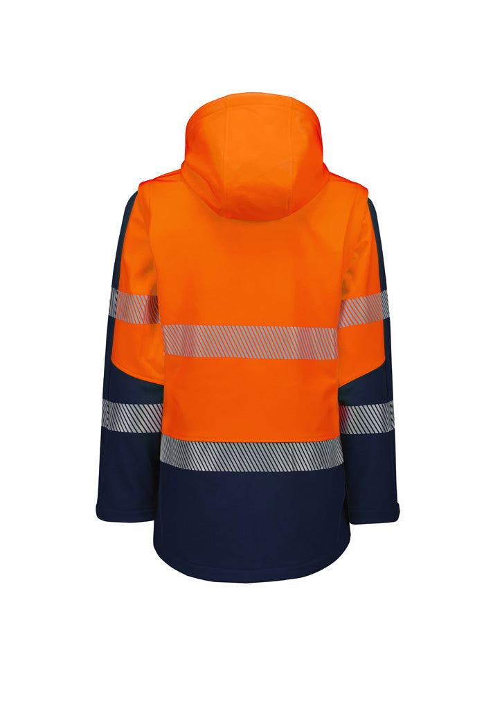 Womens Streetworx 2 In 1 Stretch Softshell Jacket - Orange/Navy - View