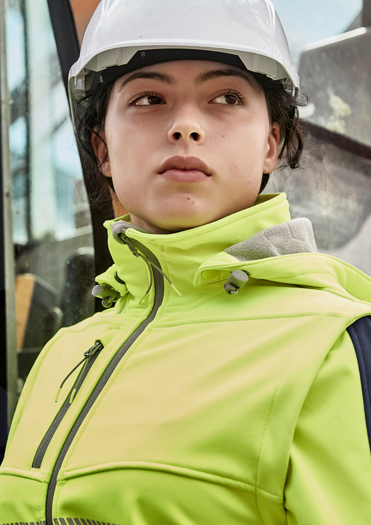 Womens Streetworx 2 In 1 Stretch Softshell Jacket - Yellow/Navy - Model